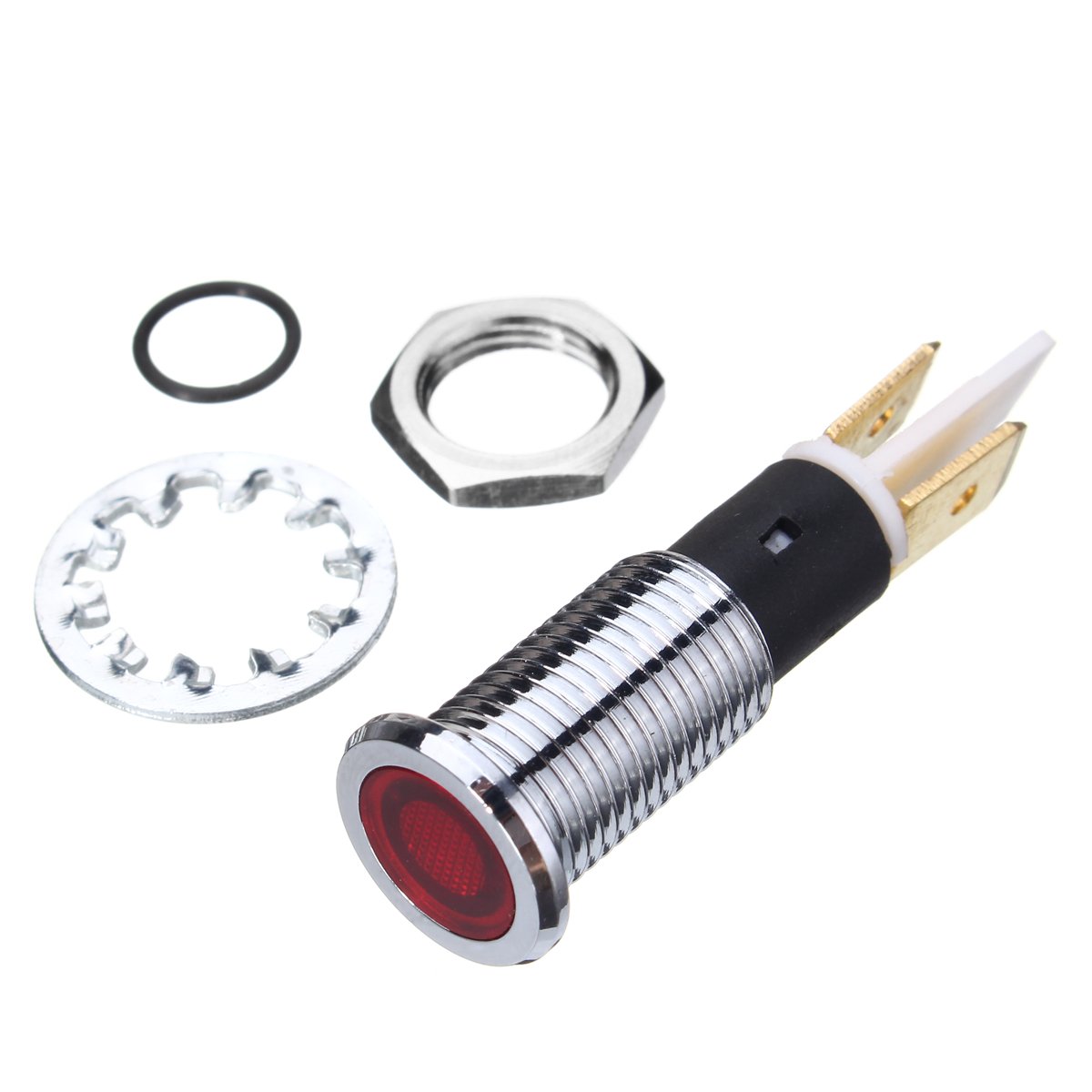 Alamor 12V 10mm LED Dashboard Dash Indicator Warning Signal Light Lamp-Red