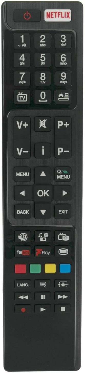 VINABTY RC4848F Remote Control Replacement - Replace Controls for Finlux Hitachi & Linsar TVs, Black