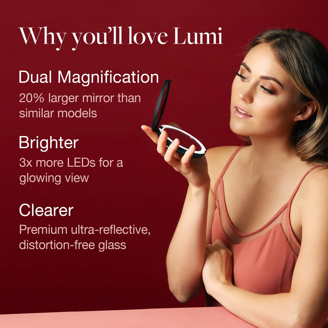 Fancii LED Lighted Travel Makeup Mirror, 1x/10x Magnification - Daylight LED, Compact, Portable, Large 5
