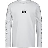 Calvin Klein Boys Long Sleeve Crew Neck T-Shirt, Soft, Comfortable, Relaxed Fit