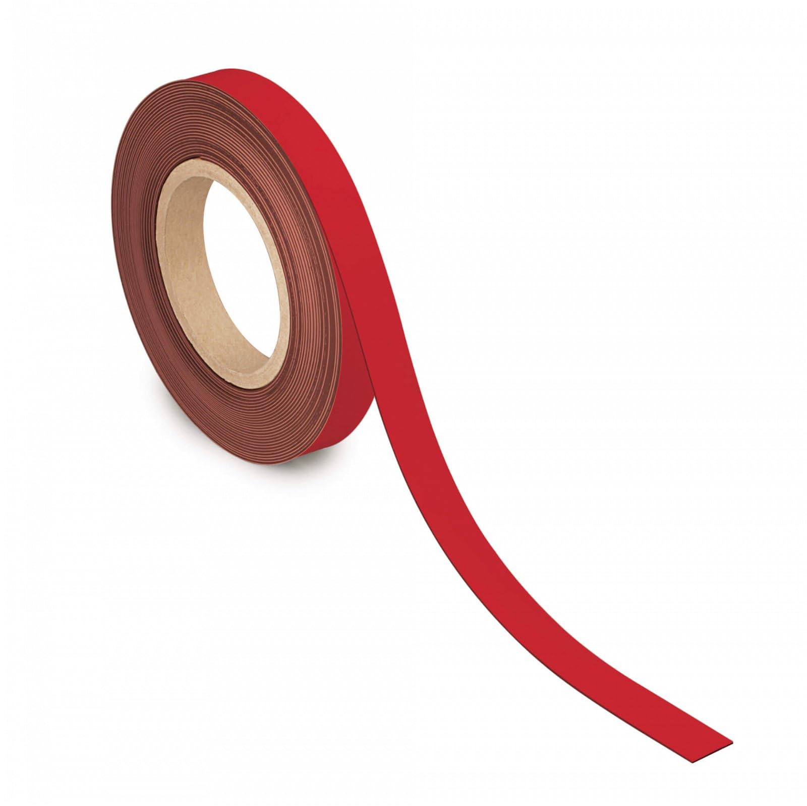 MAUL Labelling Tape 20 mm x 1 mm, Writeable Tape with Magnetic Backing, Versatile in Office, Workshop, Warehouse and Kitchen, Can Be Cut to Size, 10 m Length, Red