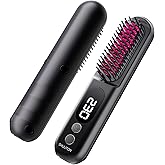 SHULITON Straight Hair Comb,Wireless, LED Display, Multi Level Temperature Control Hair Straightener, Straightening Iron,Hot-Air Hair Brushes