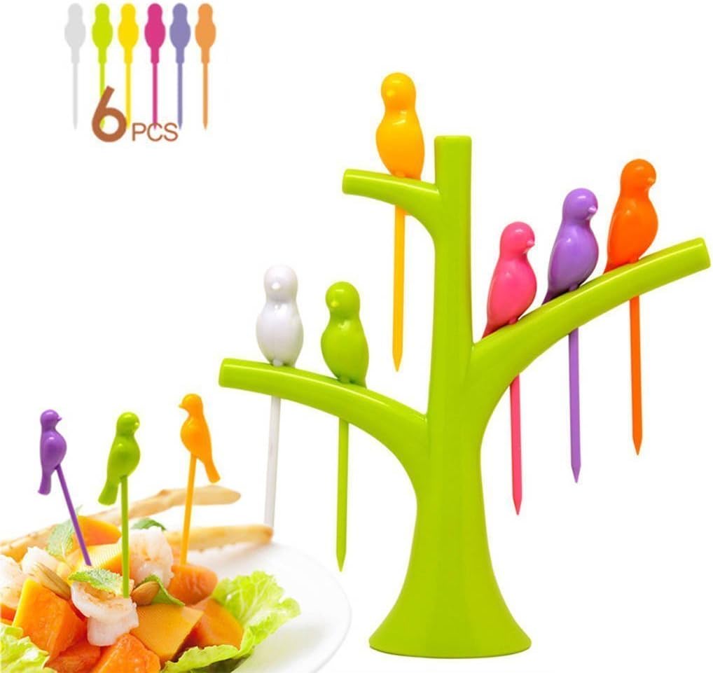 Chefzone Regular Bird Fruit Fork Set (Color May Vary) (6 pieces)