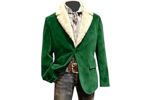 Christmas Suit for Men Slim Fit Corduroy Blazer Jacket Xmas Velvet Suits Santa Sports Coat Holiday Party Wedding Tuxedo