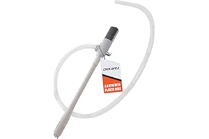 Deway Automatic Fuel Transfer Pump - AA Battery Powered, 39" Extra Long Hose Fits All Size Cans, Portable Liquid Pump Transfe