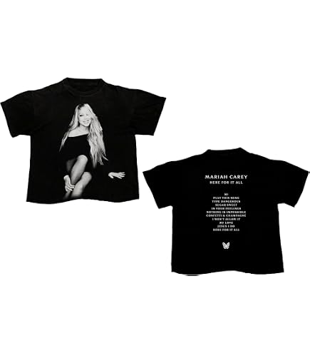 Mariah Carey Official 90's Collage Printed Black T-Shirt | Amazon.com