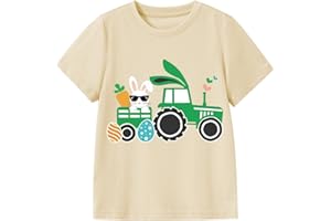 GEOYUNE Kids Cute Digging Eggs Shirt Boys Funny T-Shirt Clothes Girls Bunny Graphic Tees Outfit 1-7T