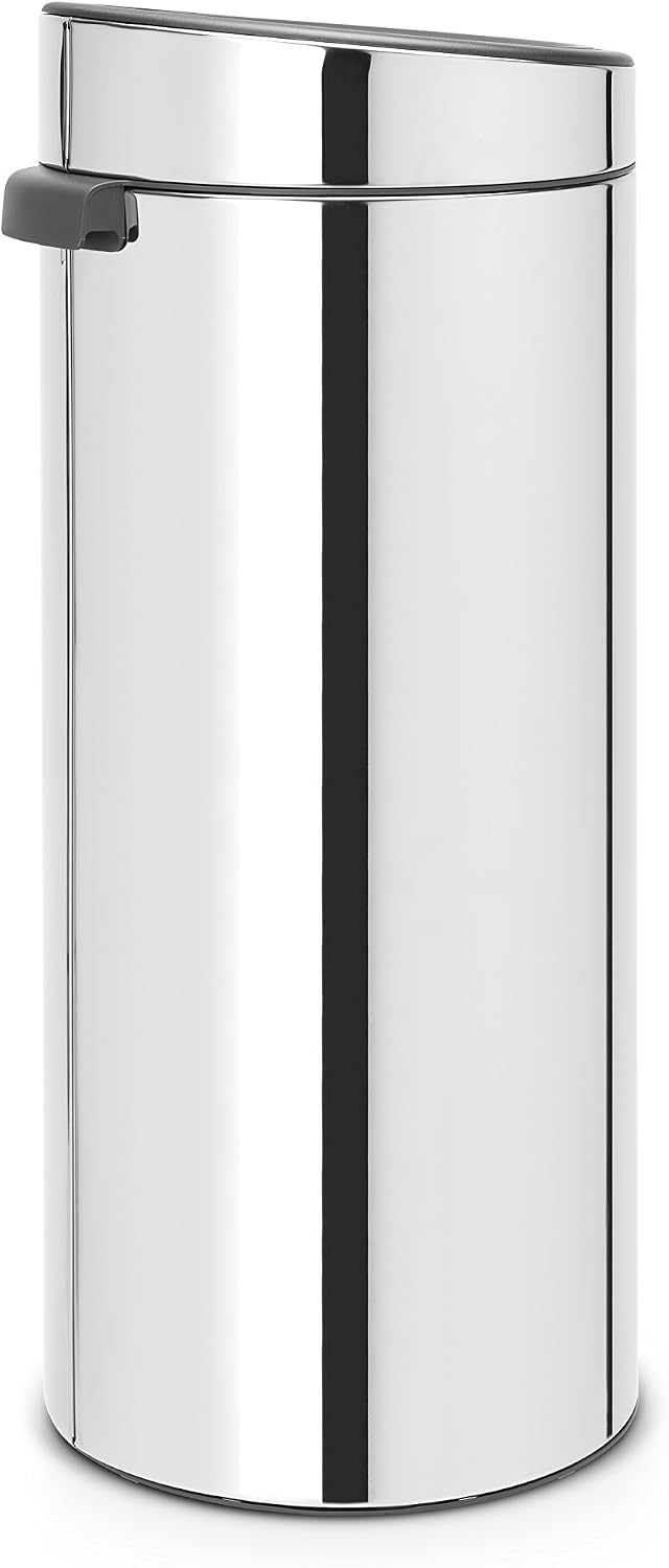 Brabantia 30L Kitchen Touch Bin New (Brilliant Steel) Removable Lid, Soft-Touch Open, Easy Clean Rubbish Waste Bin + Bin Bags - Image 3