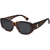 SOJOS Retro Large Rectangle Polarized Sunglasses Womens Mens Vintage Thick Chunky Frame 80s 90s Large Shades SJ2374