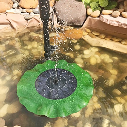zqasales Solar Fountain, Garden Fountain Artificial Outdoor Fountain For Home Family Garden Park Decoration (Lotus Leaf Shape)