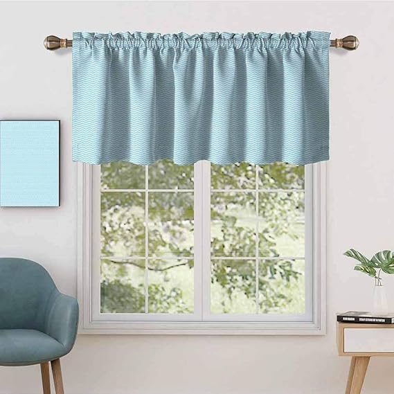 Cortina cenefa de bolsillo con aislamiento térmico horizontal zigzag