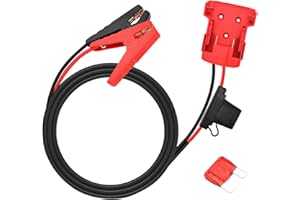 NEXANOVA Jumper Cables with Fuse for Milwaukee M18 18V Battery Jumper Starter Automotive Booster Cables Power Tool Line 8AWG 6.2Ft (Advanced Safe Design with Fuse Protector)