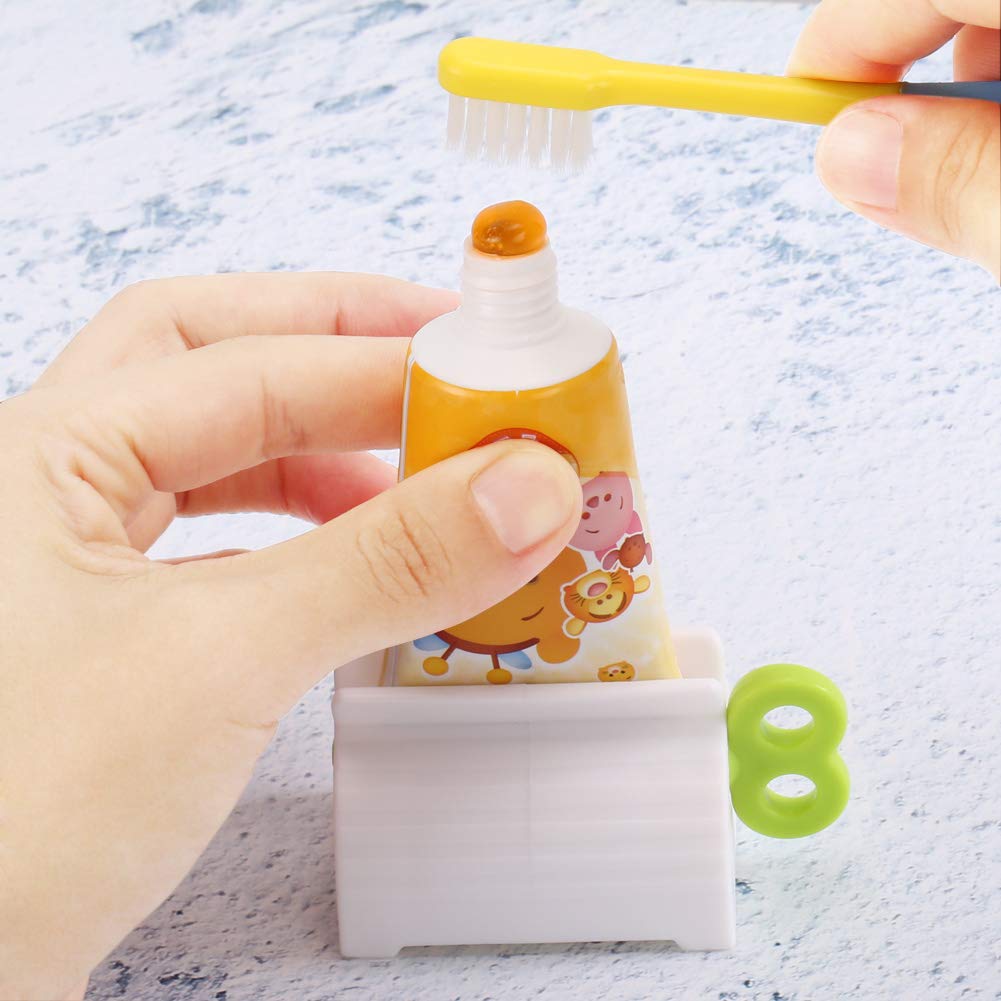 Toothpaste Tube Squeezers Toothpaste Roller - Manual Toothpaste Tube Roller Squeezer Tool, Toothbrush Squeezers, Toothpaste Clip Holder Stand Winder by XYKEEY (Multi-Colored)
