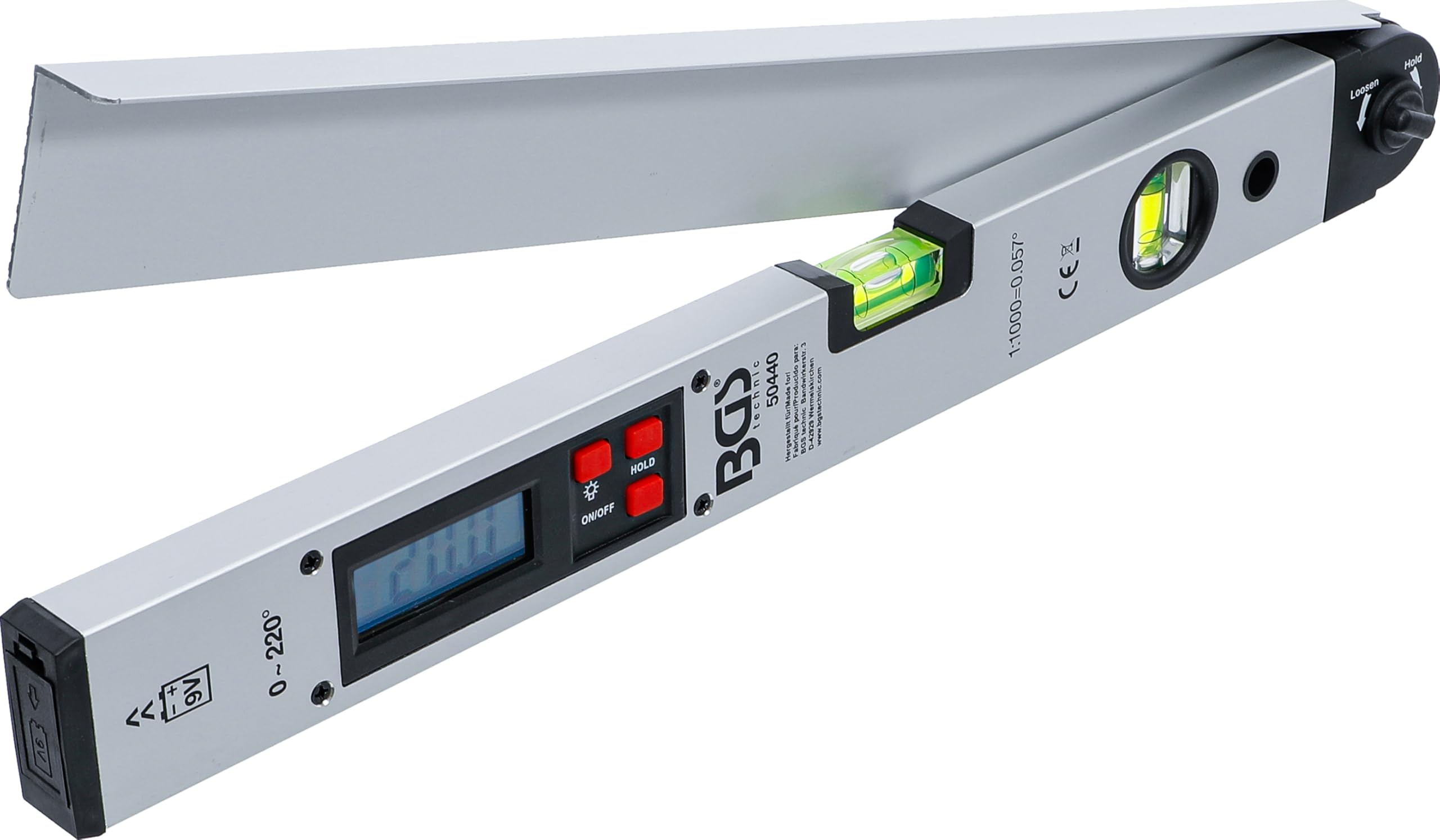 BGS 50440 | Digital LCD Protractor with Level | 450 mm