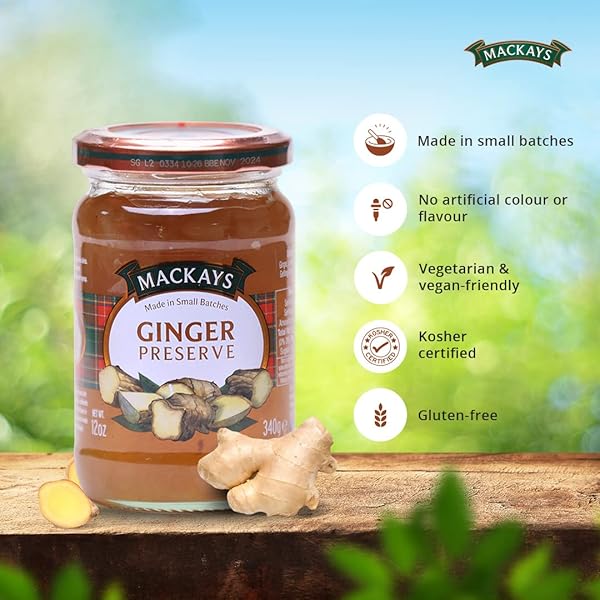 MACKAYS GINGER PRESERVE, 12 OUNCE
