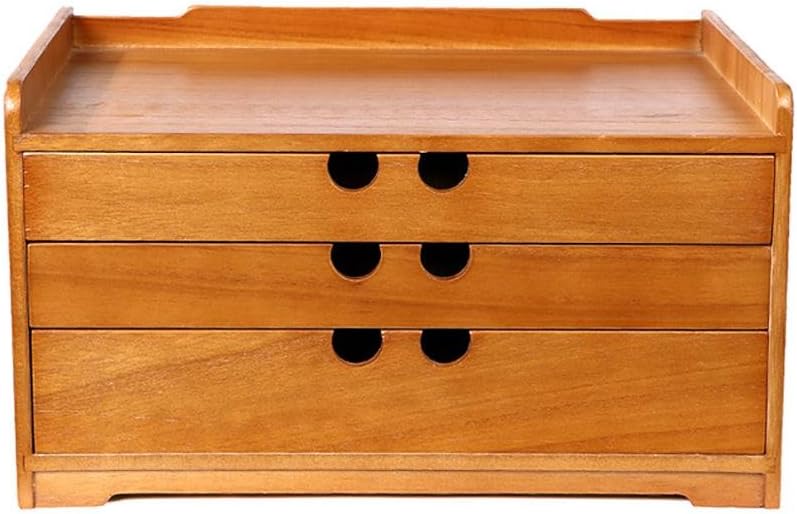 Solid Wood Office File Storage Box, Desktop Drawer Finishing Cabinet , raw wood color big