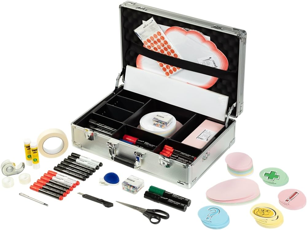 Legamaster PROFESSIONAL workshop case - 3200 pieces - for moderation and workshop facilitation, set includes presentation cards, whiteboard pens, moderation cards and more