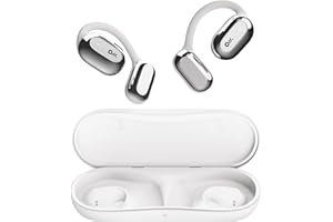 Oladance OWS1 Open Ear Headphones, Wireless Bluetooth 5.2 Headphones Air Conduction, Up to 16 Hours Battery Life with Carry Case, High Sound Quality with Dual 16.5mm Drivers Space Silver