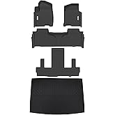 Tesson Floor Mats & Trunk Mat for Chevy Chevrolet Suburban/GMC Yukon XL/Cadillac Escalade ESV 2021-2025 2026 7 Seat, All Weather Protection Accessories Custom Full Set Liners Include 1st 2nd 3rd Row