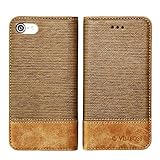 iPhone 7 Case, Vimboss iPhone 7 Leather Wallet Case Magnetic Closure Protective Stand Flip Cover Case [Temper Glass included] for iphone 7 (Brown)