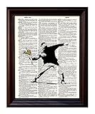 Banksy Flower - Dictionary Art Print Printed On Authentic Vintage Dictionary Book Page - 8 x 10.5