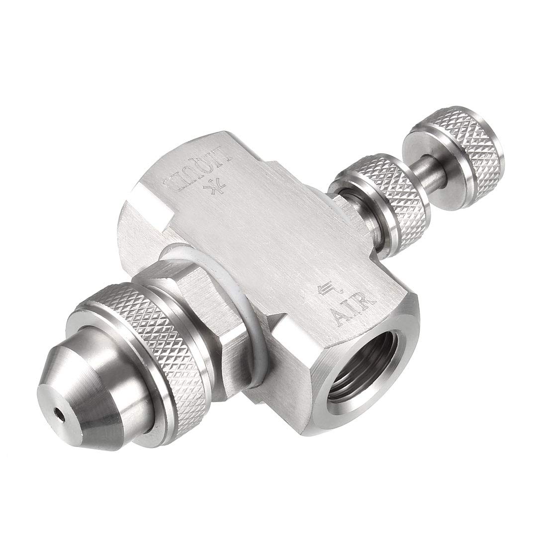 sourcing map Air Atomizing Nozzle, 1/4BSPT Misting Low Pressure Solid Cone Spray Tip Nozzles