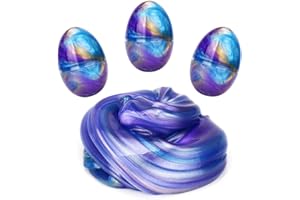 LAWOHO 3 Pack Galaxy Slime Easter Egg Silly Putty for Stress Relief Toys Slime for Kids Adults Easter Gifts-Great Slime Party