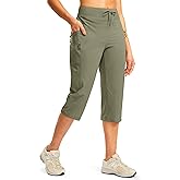 G GRADUAL Women's Capri Pants with 3 Zipper Pockets Lightweight Quick Dry Hiking Travel Capris Pants for Women Casual Summer