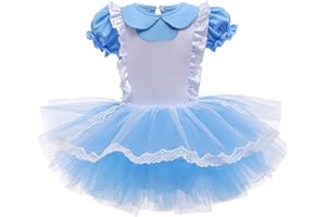 DYMCII Baby Girls Princess Ballet Dress Short Sleeve Leotards Skirted Tutu Dancewear Halloween Christmas Party Fancy Costume