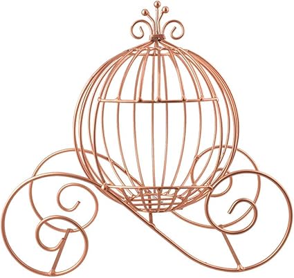 Amazon Com Homeford Metal Cinderella Pumpkin Carriage Decoration Rose Gold 12 1 2 Inch Toys Games