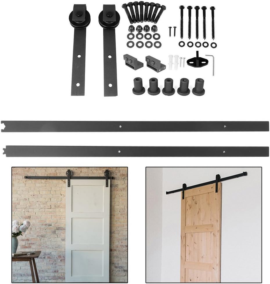 6.6FT-200CM Easy to Install Steel Sliding Rail Barn Doors Hardware Carbon Steel Closet Track Rail Kit For Single Door