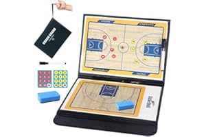 MTSBDM 21.3 x 12.6 Foldable Waterproof Magnetic Basketball Coaching Clipboard – 24 Magnets, Dry Erase Marker, Eraser – Tactic