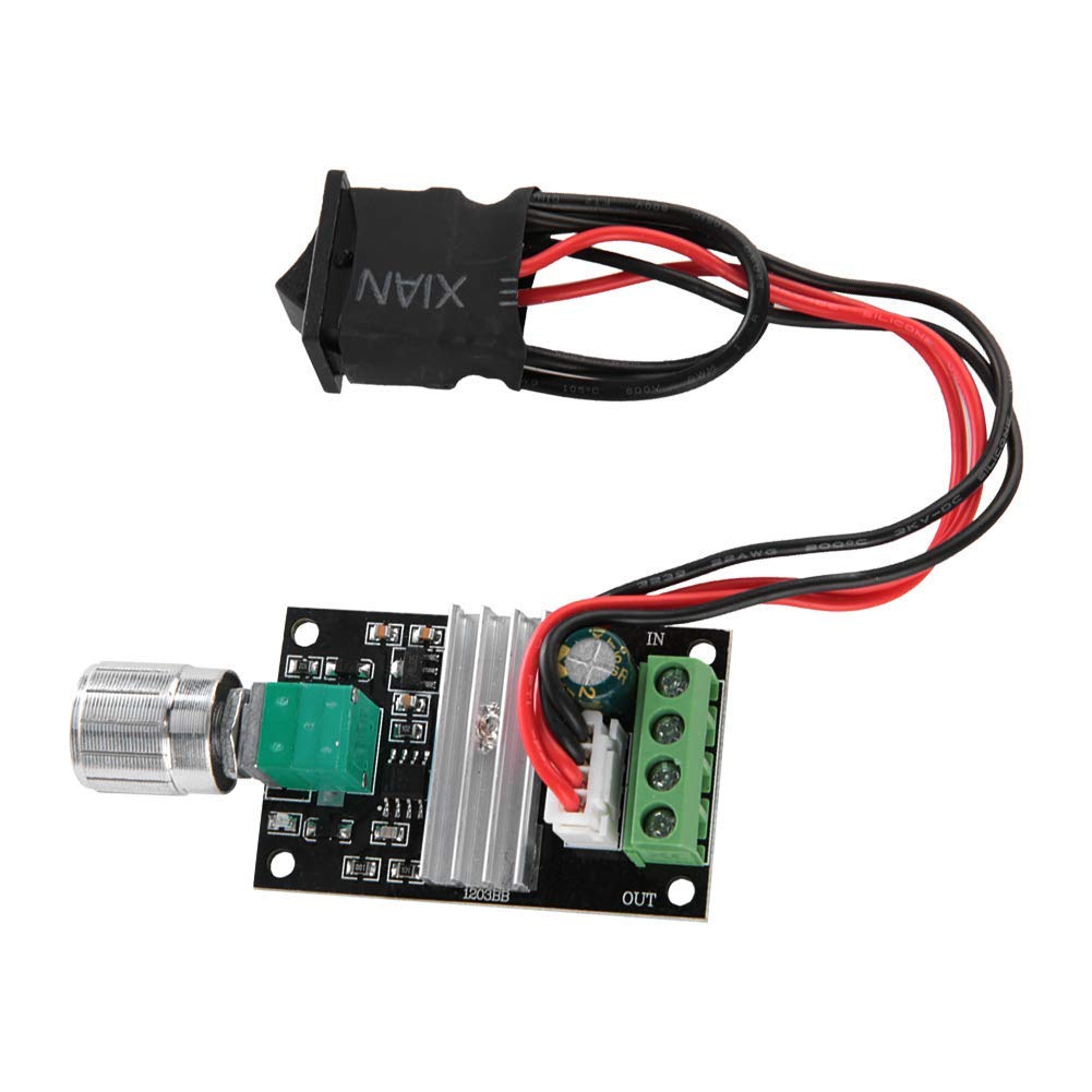 DC Motor Speed Controller, 6-28V 3A PWM DC Motor Speed Controller Motor Speed Regulator Electric Motor Controller with Switch Function - Image 4