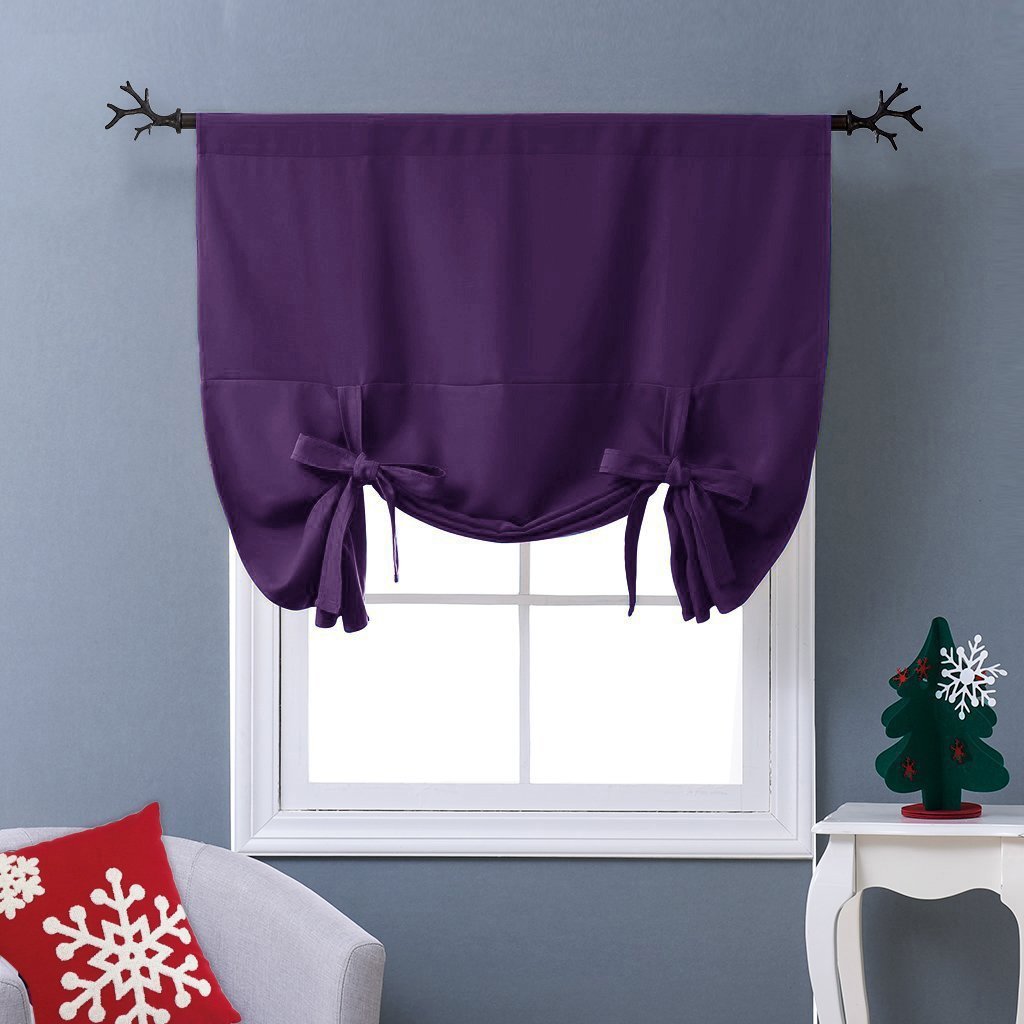 Best tie up curtains purple living room rod
