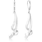 ALEXCRAFT 925 Sterling Silver Dangle Earrings, Hypoallergenic 14k Gold Plated Long Double Linear Twisted Tassel Dangling Drop Earrings for Women Trendy Statement Elegant Lightweight Leverback Earring