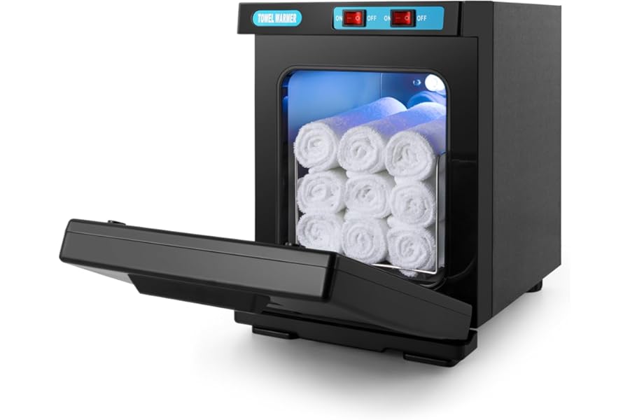 Artist hand Hot Towel Warmer for Spa Facials Salon, 5L Small Hot Towel Warmer Cabinet for Bathroom, Barber Esthetician, and Family Use (5L/Black)