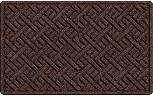Textures Plush Parquet Brown 24 in. x 36 in. Recycled Rubber Door Mat