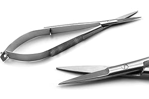 MEDSPO Professional Dental Surgical Medical Dissecting Scissors | Trimming Cutting Nursing Stitch Suture Veterinary | Tissue Surgery Instruments (Noyes Scissors Str)