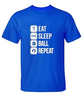 mmwmmw Eat Sleep Playera de Baloncesto repetida para Hombre - Azul ...