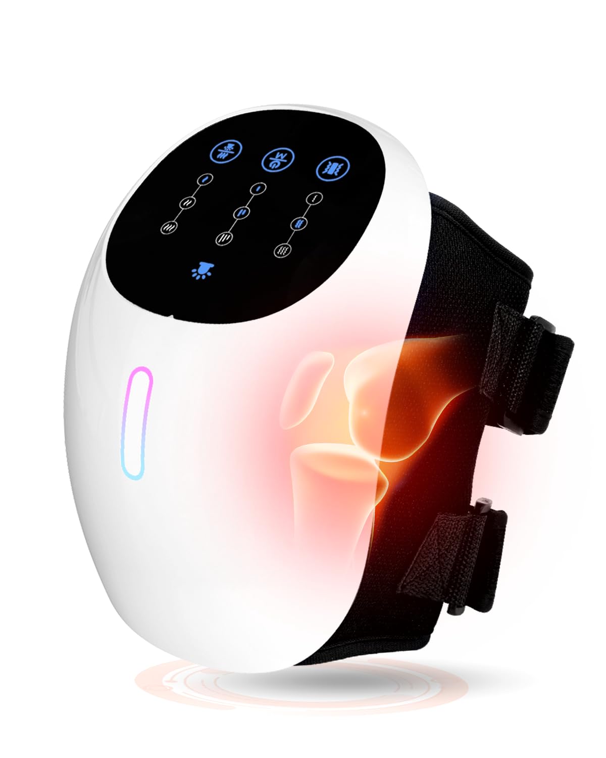 Photo 1 of HXMBFBF Knee Massager, 3-in-1 Cordless with Heat and Red Light, Comfort 3 Vibration Modes and 3 Heating Levels Long Battery Life Rechargeable, White