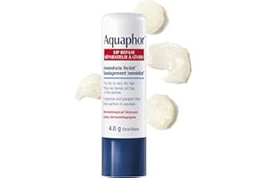 Aquaphor Lip Repair Lip Balm Stick for Dry, Chapped and Cracked Lips, With Shea Butter and Jojoba Oil, Fragrance Free, Non Co