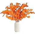 Oning 10 Pcs Fall Stems Eucalyptus Thanksgiving Decor, 15"-17" Real Silver Dollar Eucalyptus Stems Leaves Fall Decor Autumn Decorations for Fall Halloween Christmas Farmhouse Floral Arrangement