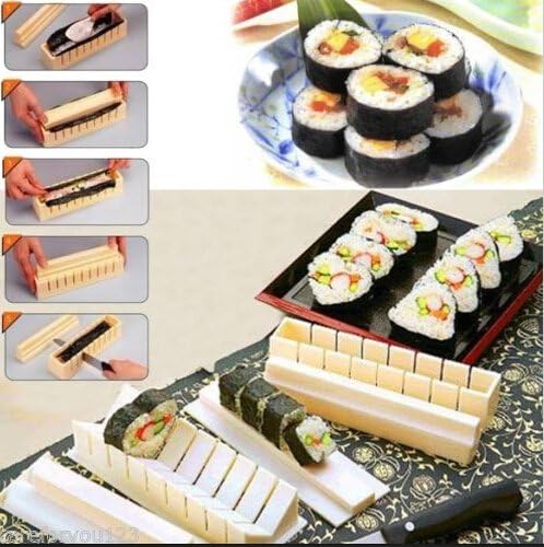 Hanpearl Pack of 11 DIY Sushi Maker Rice Mold Kitchen Sushi Making Tool Set