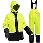 RainRider Rain Suits for Men Women Waterproof Hi-Vis Rain Gear Durable Oxford Rain Jacket Coat with Pants