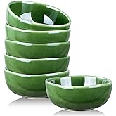 vicrays Ceramic Cereal Bowls Set - Porcelain 26 Ounce Soup Salad Bowls - Rice Dessert Cream Bowls Set - Chip Resistant Dishwasher Microwave Safe - Set of 6 (Green)