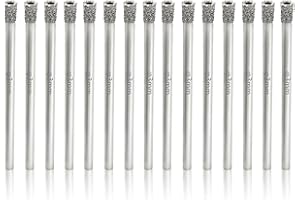 Jamiikury 1/8" / 3mm Diamond Hole Saw Drill Bits, Glass Tile Hole Saw - Pack of 15