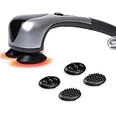 Yracmy Handheld Heating Back Massager, Dual-Head Electric Deep Tissue Massage， Percussion Massage Function. Suitable for Neck, Shoulders, Legs, and Full-Body Muscles. an Ideal Gift for Parents.