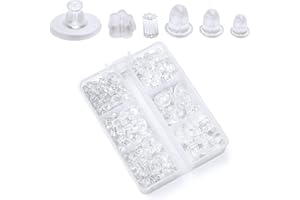 Silicone Earring Backs for Studs, 600pcs 6 Styles Clear Hypoallergenic Rubber Earrings Safety Back Plastic Soft Secure Earrin