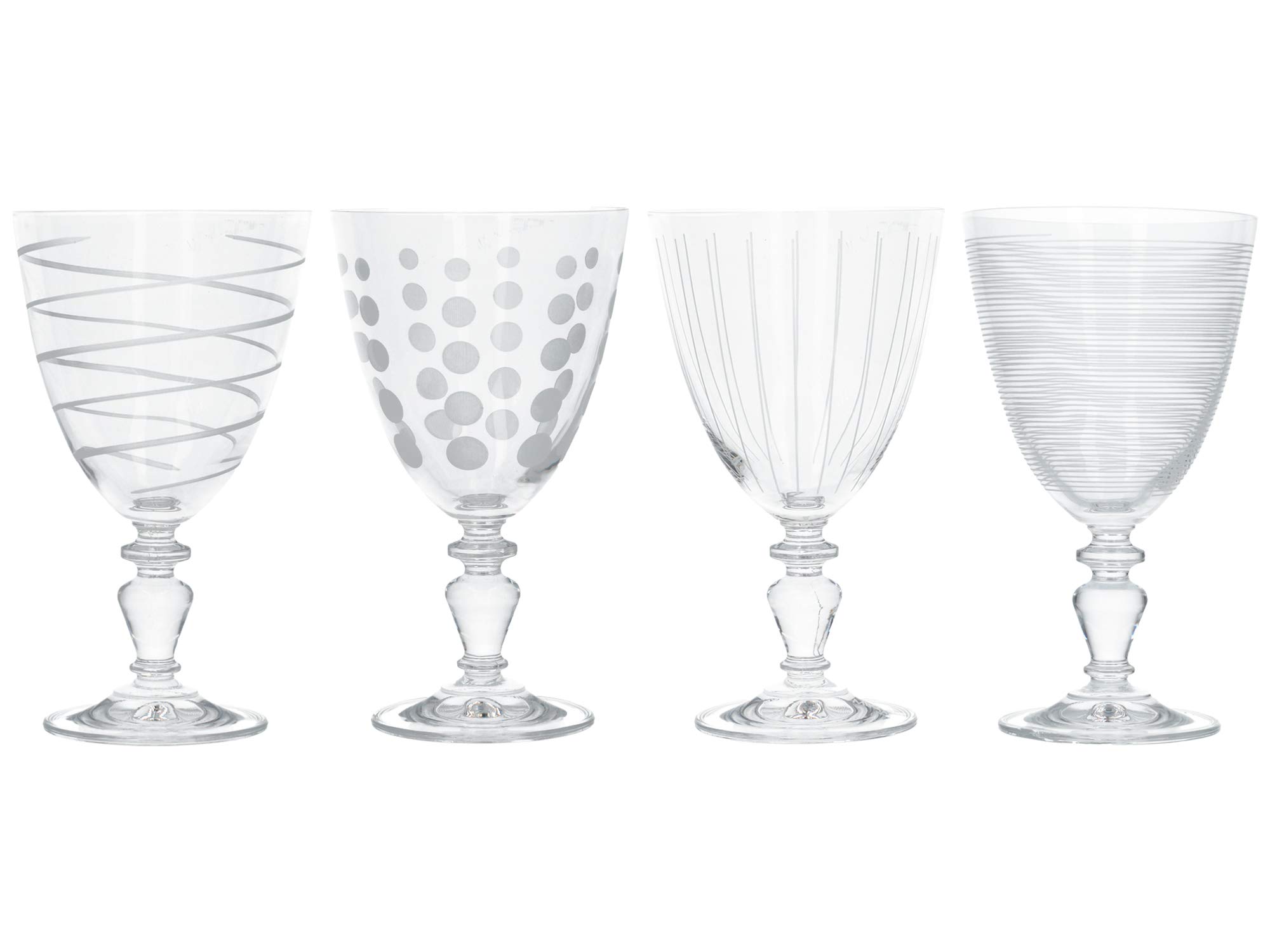 MIKASA Wine Goblet Set/Crystal Wine Glasses with Decorative Etching, Crystal Glass, Silver, 4 Count (Pack of 1) โ image 1