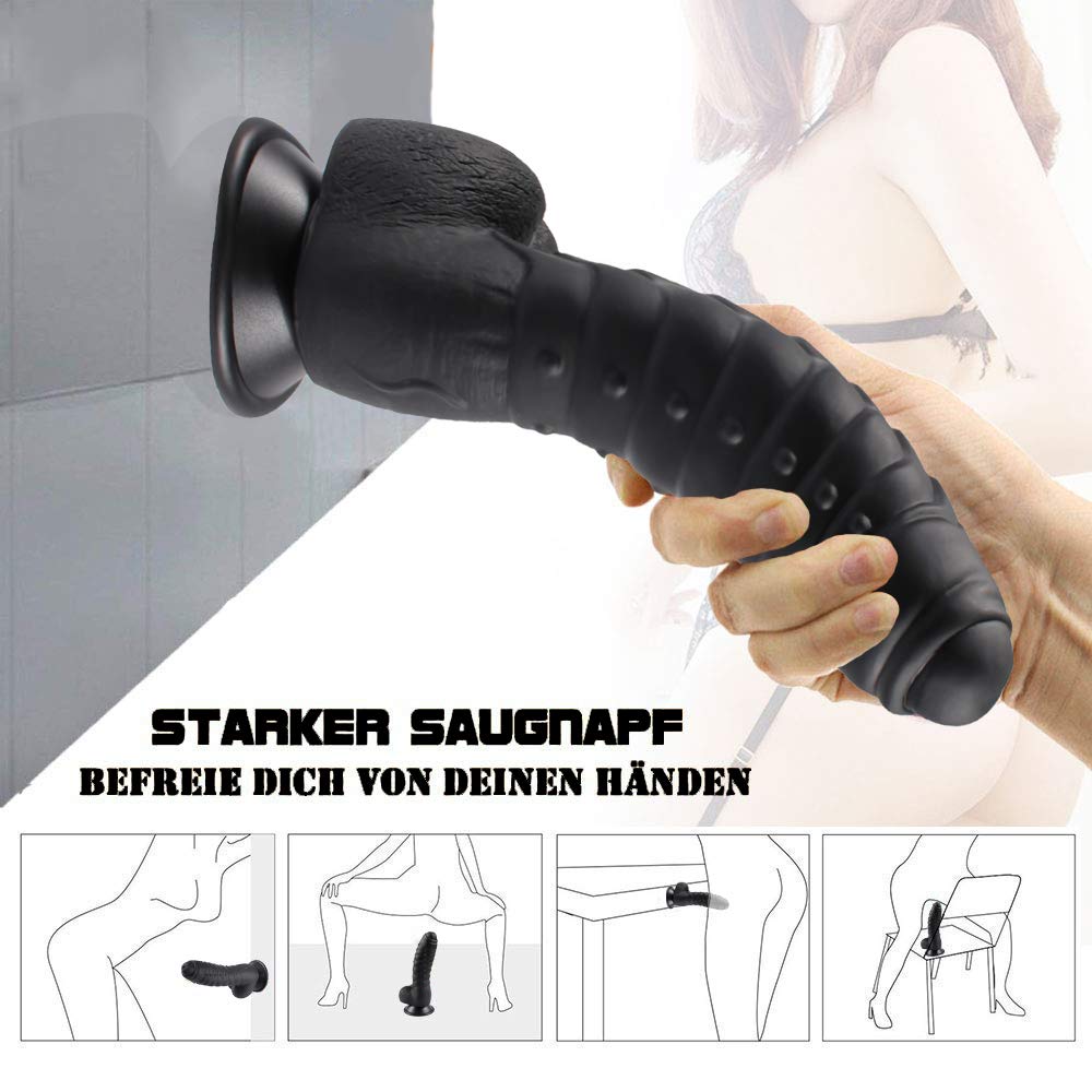 Real Dong Penis,James Love Silikon Realistic Dildo mit Saugnapf, Sexspielzeug für Frauen (Schwarz)